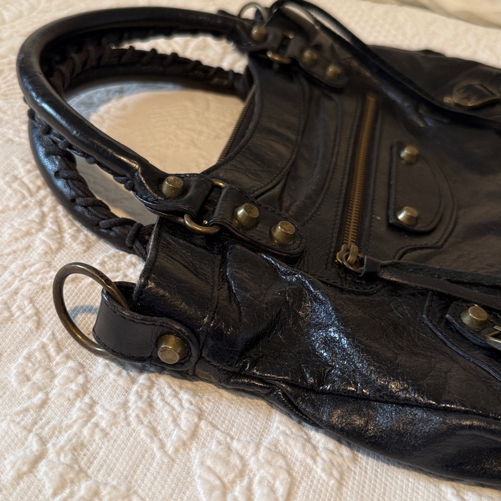 Balenciaga Motocross Town Black Leather Bag - Picture 2 of 7